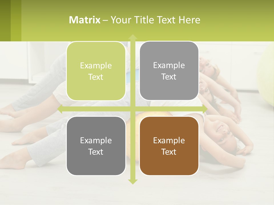 A Group Of People Laying On Top Of A Yellow Ball PowerPoint Template
