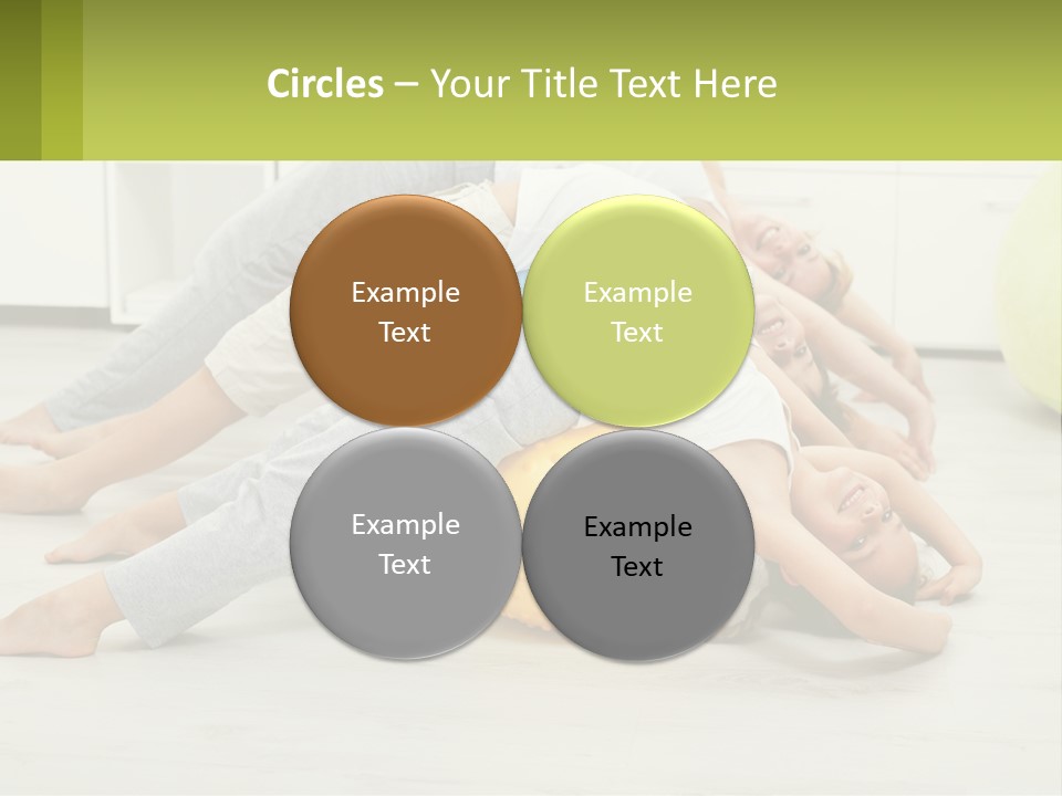 A Group Of People Laying On Top Of A Yellow Ball PowerPoint Template