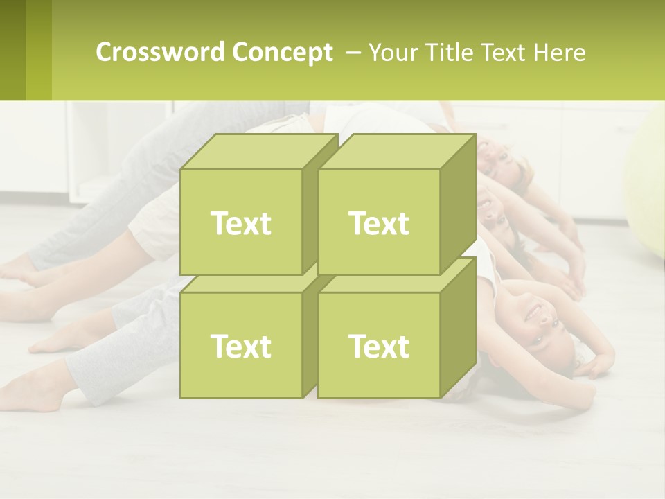A Group Of People Laying On Top Of A Yellow Ball PowerPoint Template