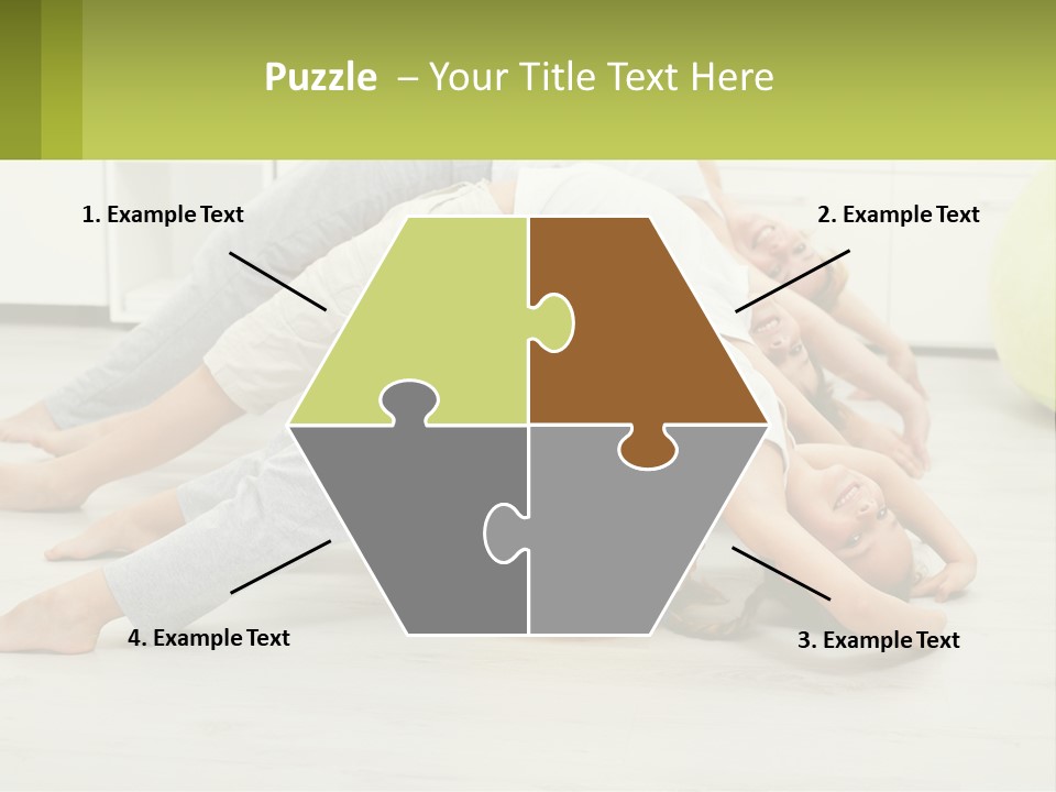 A Group Of People Laying On Top Of A Yellow Ball PowerPoint Template