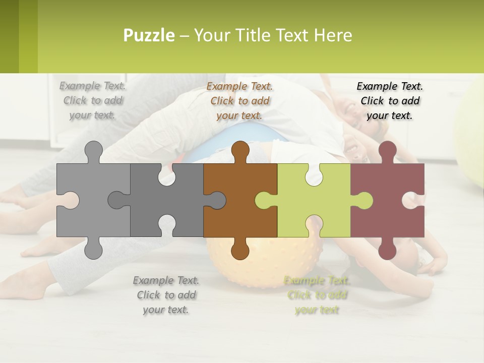 A Group Of People Laying On Top Of A Yellow Ball PowerPoint Template