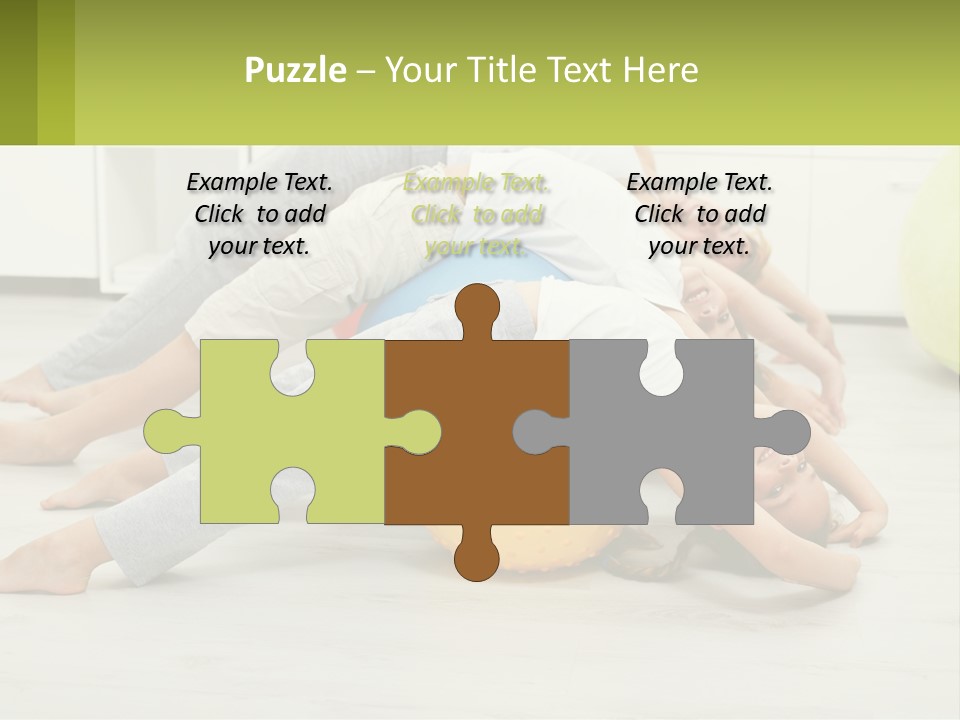 A Group Of People Laying On Top Of A Yellow Ball PowerPoint Template