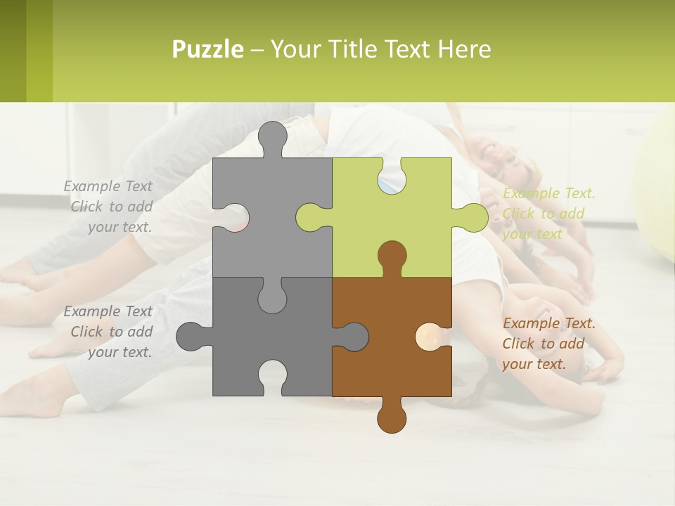 A Group Of People Laying On Top Of A Yellow Ball PowerPoint Template