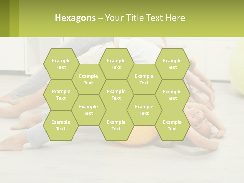 A Group Of People Laying On Top Of A Yellow Ball PowerPoint Template