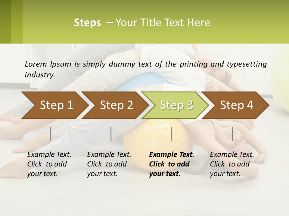 A Group Of People Laying On Top Of A Yellow Ball PowerPoint Template