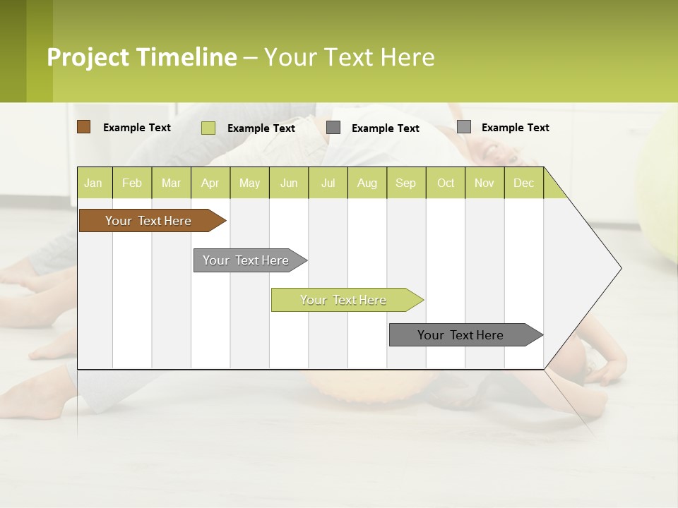 A Group Of People Laying On Top Of A Yellow Ball PowerPoint Template