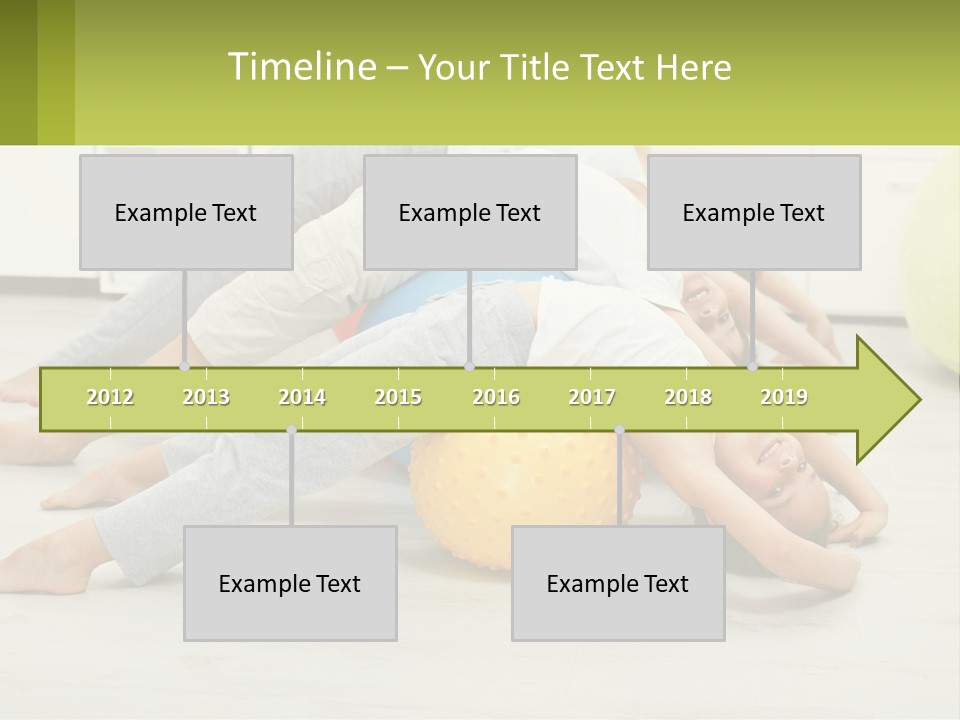 A Group Of People Laying On Top Of A Yellow Ball PowerPoint Template