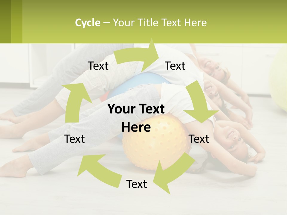 A Group Of People Laying On Top Of A Yellow Ball PowerPoint Template