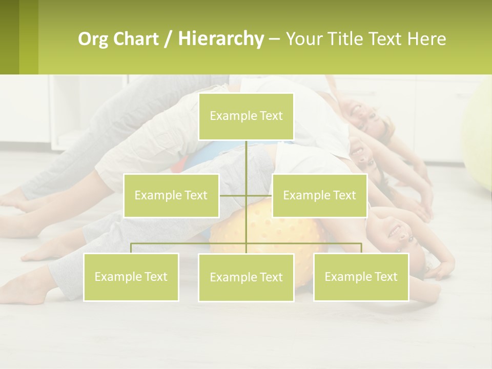 A Group Of People Laying On Top Of A Yellow Ball PowerPoint Template