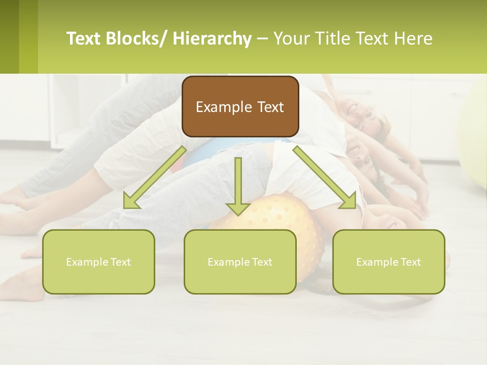 A Group Of People Laying On Top Of A Yellow Ball PowerPoint Template