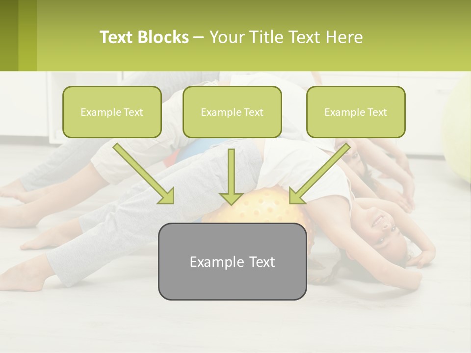 A Group Of People Laying On Top Of A Yellow Ball PowerPoint Template