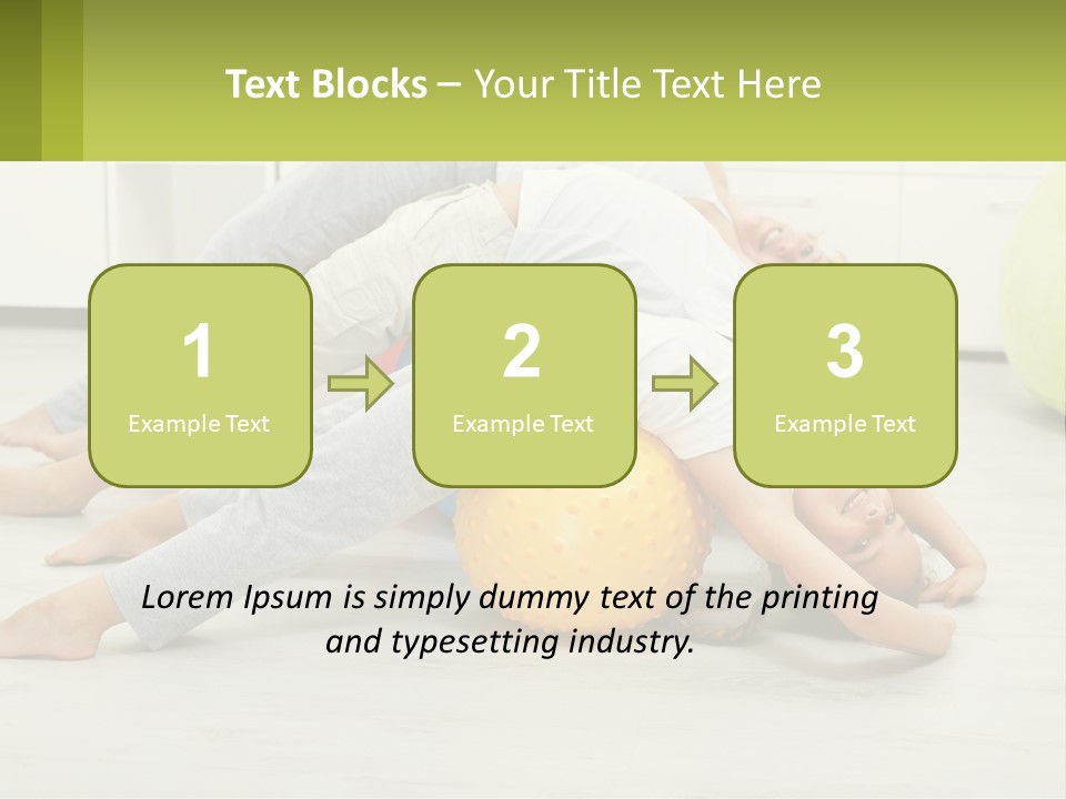 A Group Of People Laying On Top Of A Yellow Ball PowerPoint Template