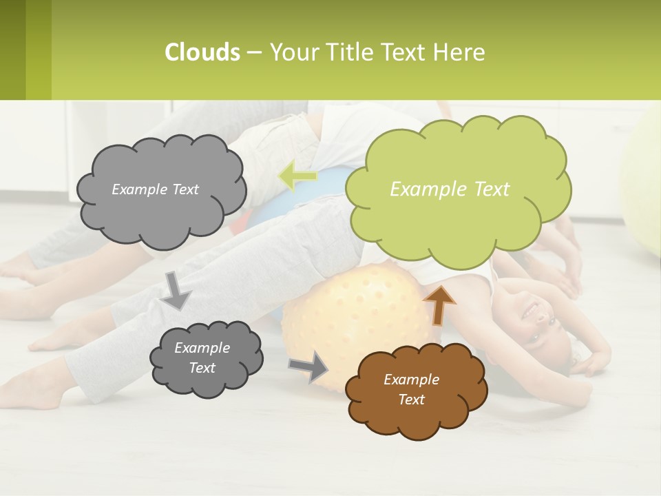A Group Of People Laying On Top Of A Yellow Ball PowerPoint Template