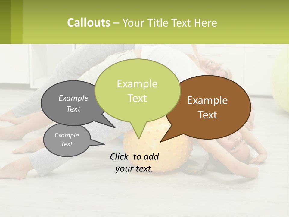 A Group Of People Laying On Top Of A Yellow Ball PowerPoint Template