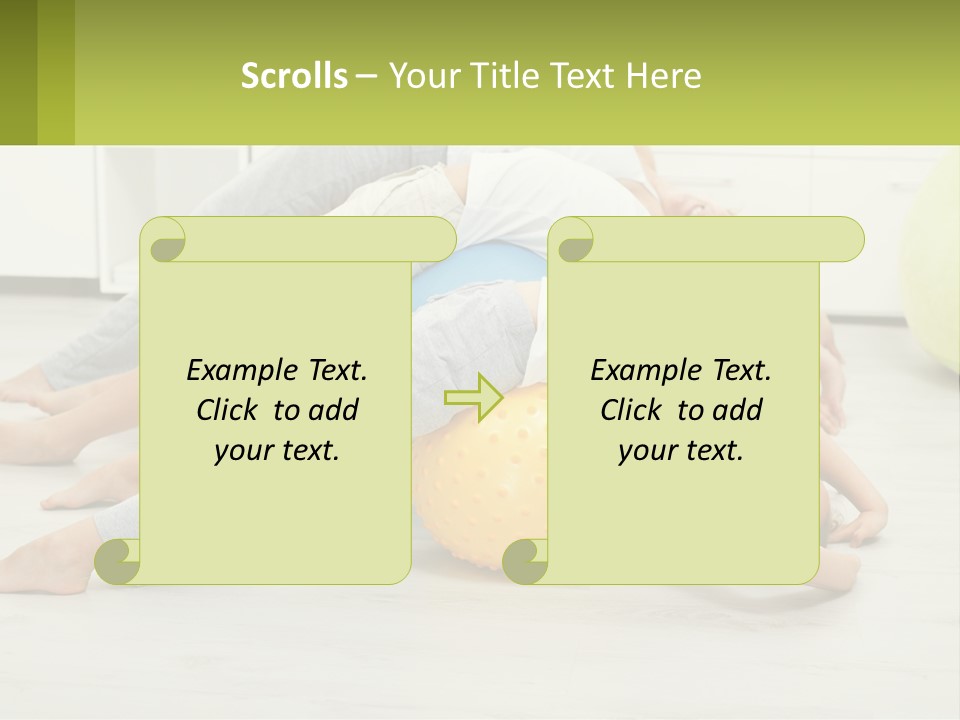 A Group Of People Laying On Top Of A Yellow Ball PowerPoint Template
