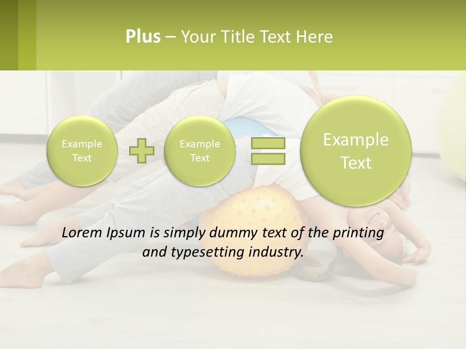 A Group Of People Laying On Top Of A Yellow Ball PowerPoint Template
