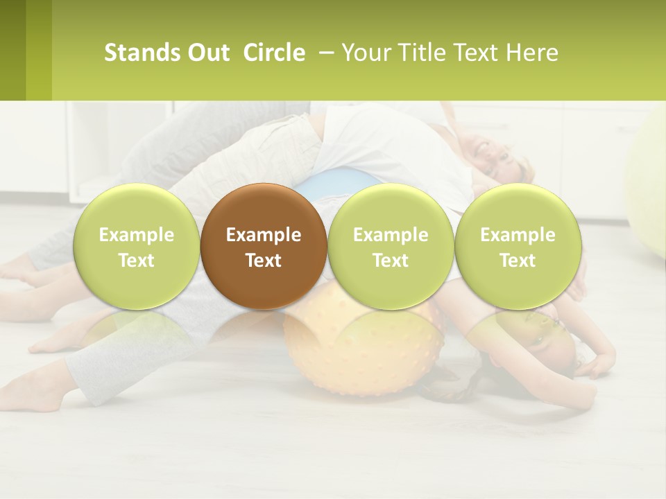 A Group Of People Laying On Top Of A Yellow Ball PowerPoint Template