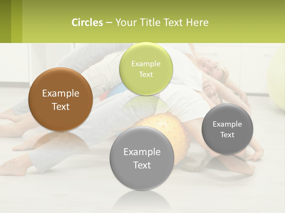 A Group Of People Laying On Top Of A Yellow Ball PowerPoint Template