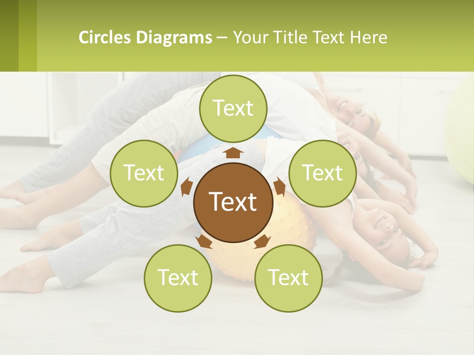 A Group Of People Laying On Top Of A Yellow Ball PowerPoint Template