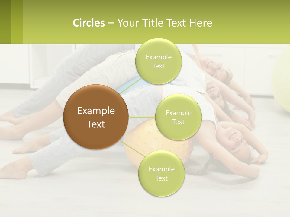 A Group Of People Laying On Top Of A Yellow Ball PowerPoint Template