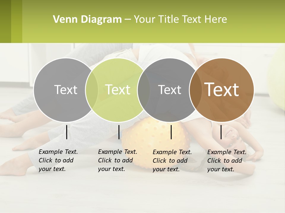 A Group Of People Laying On Top Of A Yellow Ball PowerPoint Template