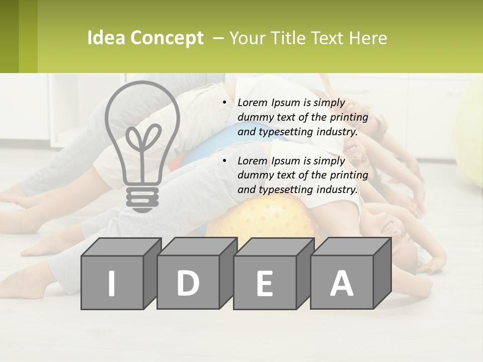 A Group Of People Laying On Top Of A Yellow Ball PowerPoint Template