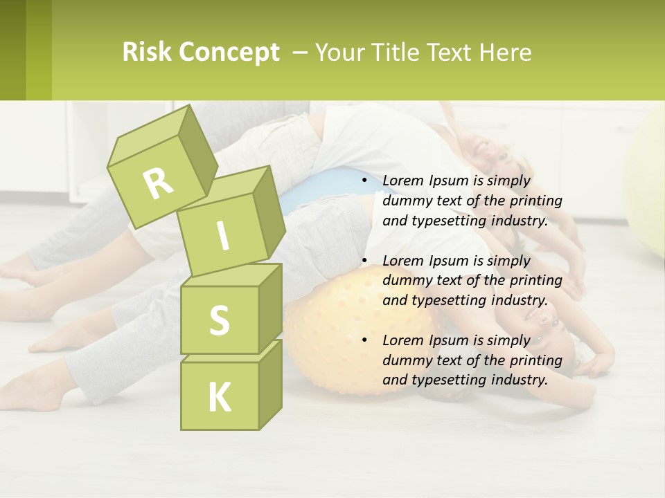 A Group Of People Laying On Top Of A Yellow Ball PowerPoint Template