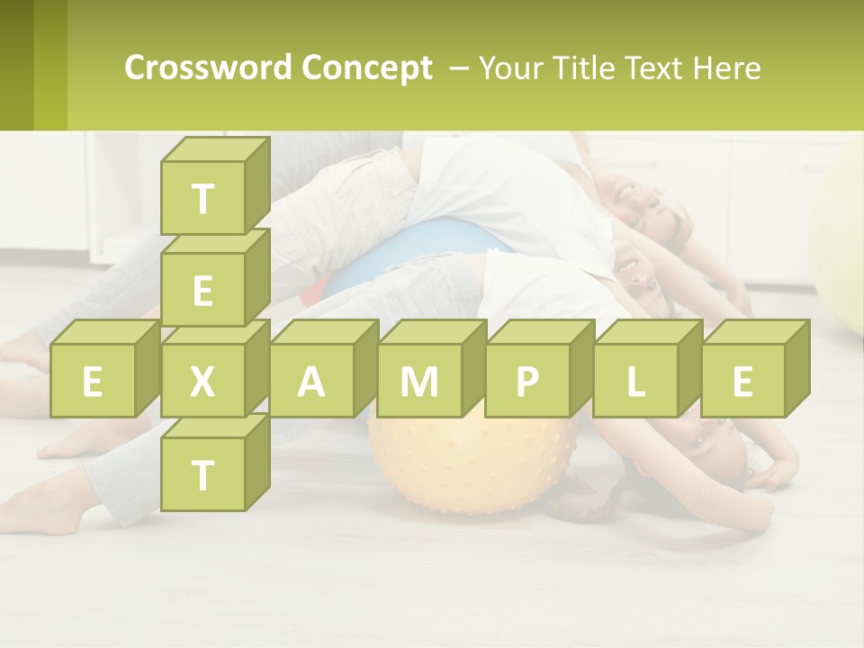 A Group Of People Laying On Top Of A Yellow Ball PowerPoint Template