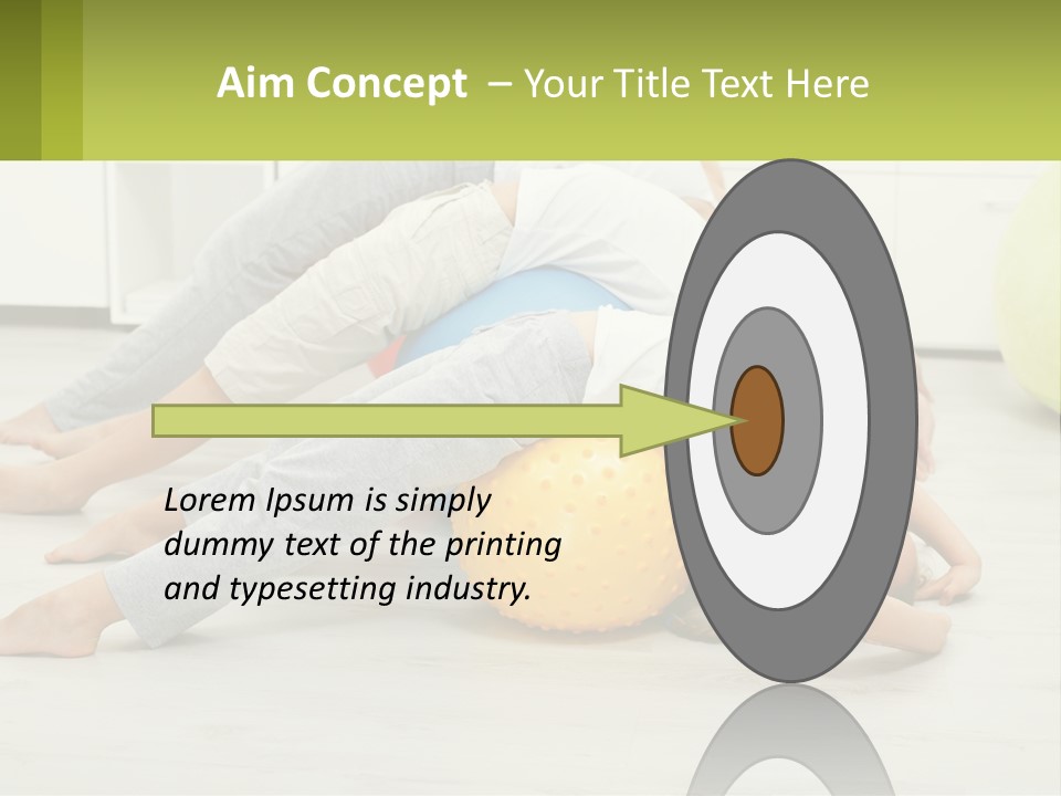 A Group Of People Laying On Top Of A Yellow Ball PowerPoint Template