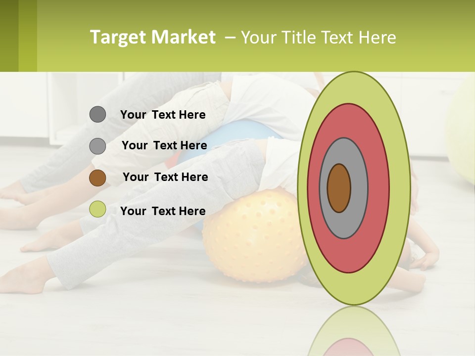 A Group Of People Laying On Top Of A Yellow Ball PowerPoint Template