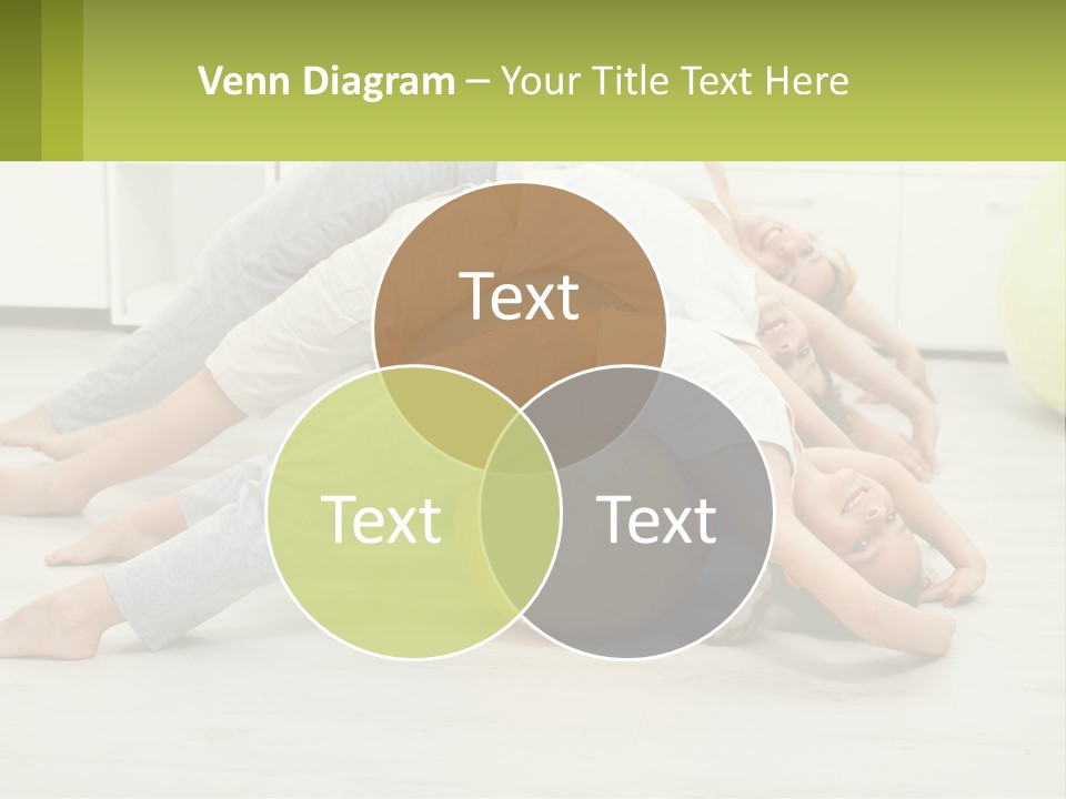 A Group Of People Laying On Top Of A Yellow Ball PowerPoint Template