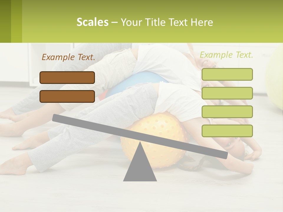 A Group Of People Laying On Top Of A Yellow Ball PowerPoint Template
