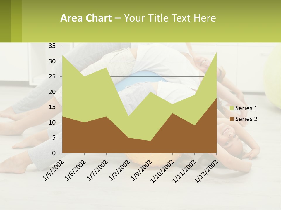 A Group Of People Laying On Top Of A Yellow Ball PowerPoint Template