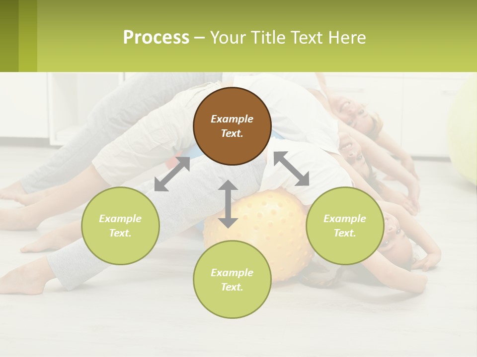 A Group Of People Laying On Top Of A Yellow Ball PowerPoint Template