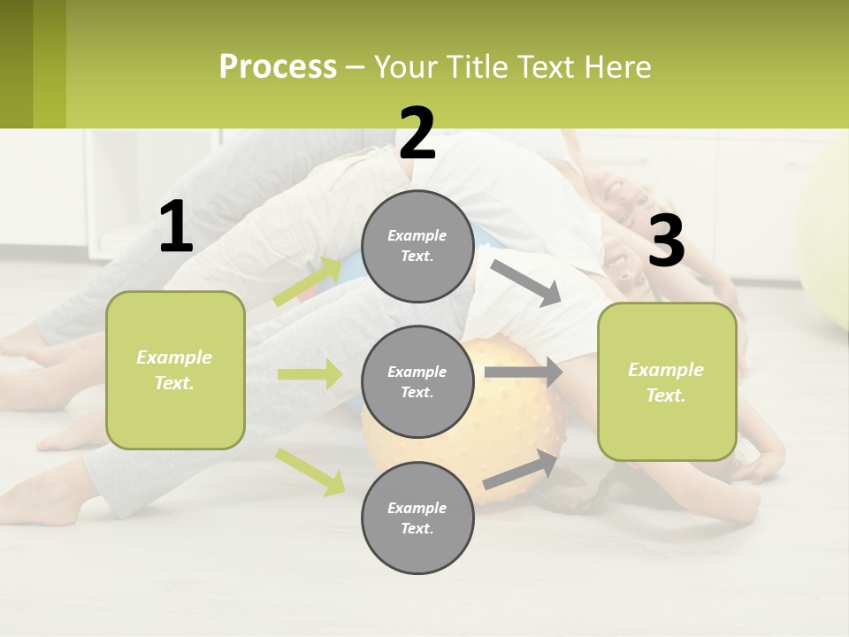 A Group Of People Laying On Top Of A Yellow Ball PowerPoint Template