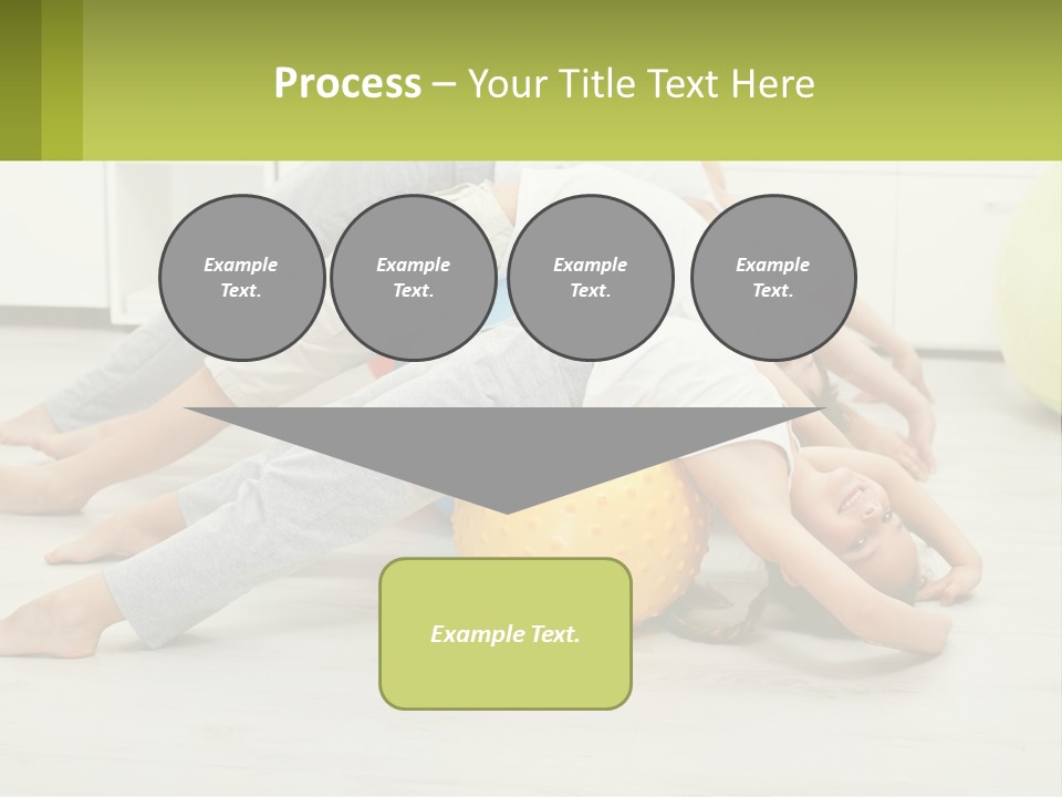 A Group Of People Laying On Top Of A Yellow Ball PowerPoint Template