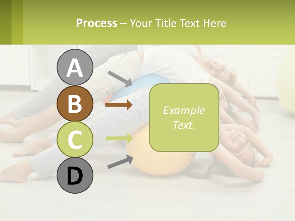 A Group Of People Laying On Top Of A Yellow Ball PowerPoint Template
