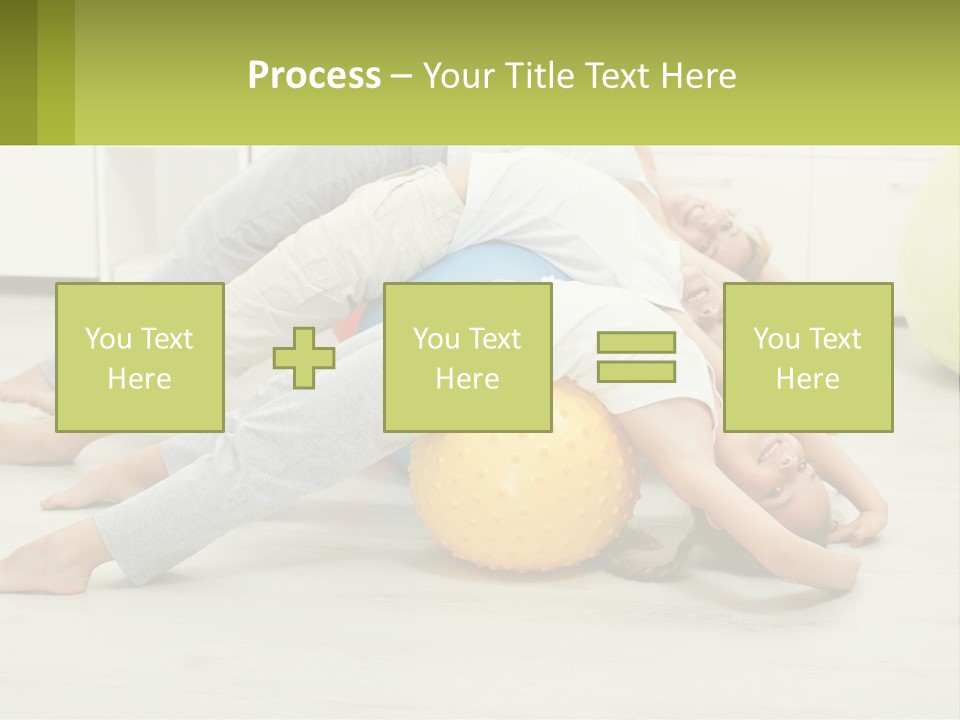 A Group Of People Laying On Top Of A Yellow Ball PowerPoint Template