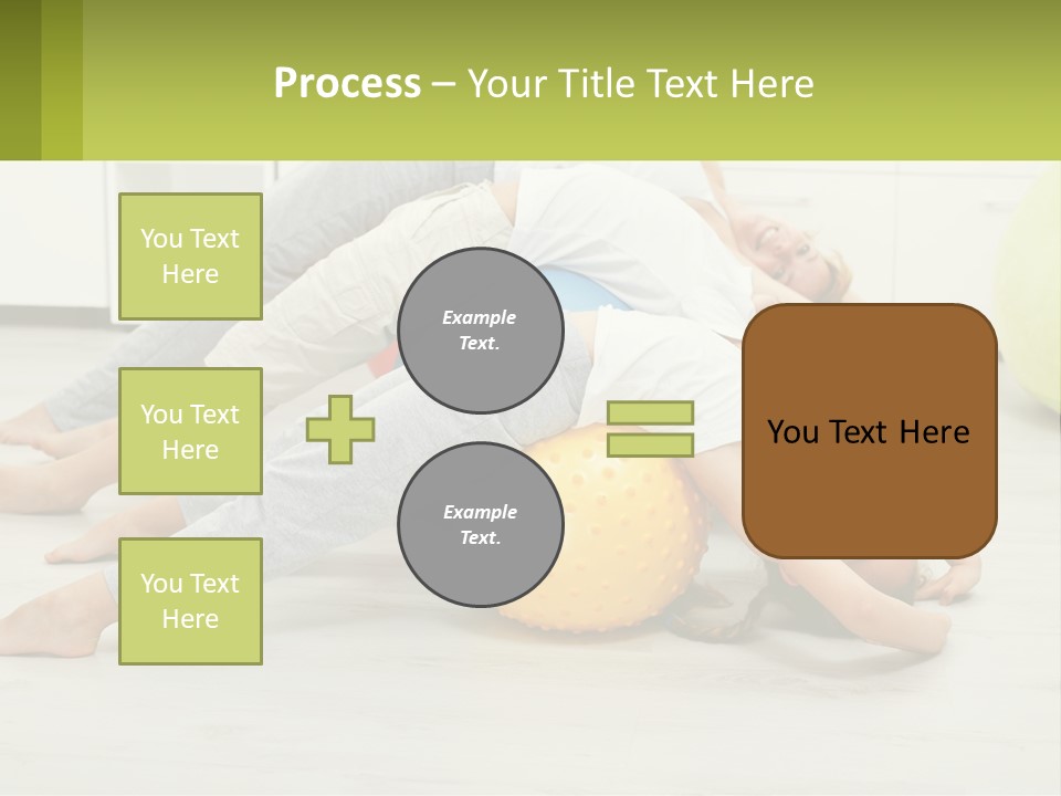 A Group Of People Laying On Top Of A Yellow Ball PowerPoint Template