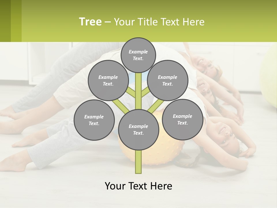 A Group Of People Laying On Top Of A Yellow Ball PowerPoint Template