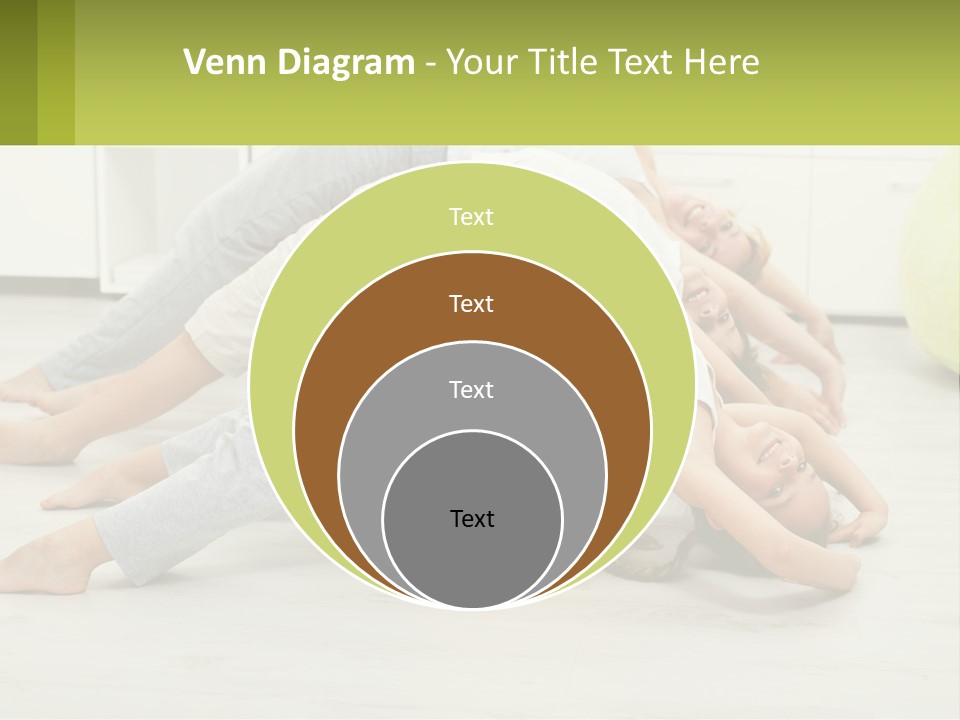 A Group Of People Laying On Top Of A Yellow Ball PowerPoint Template