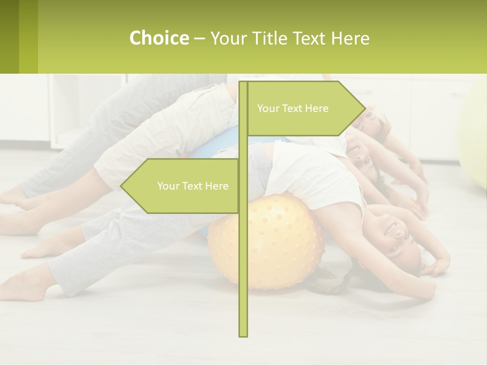 A Group Of People Laying On Top Of A Yellow Ball PowerPoint Template