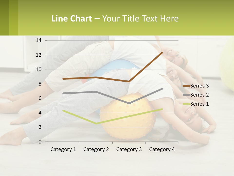 A Group Of People Laying On Top Of A Yellow Ball PowerPoint Template