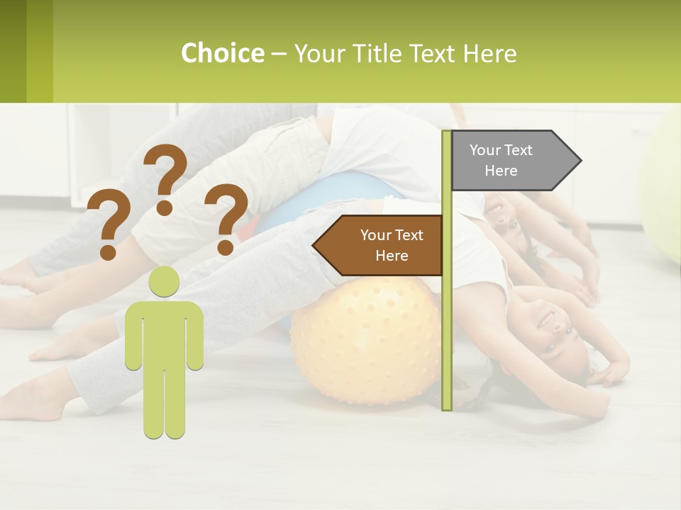 A Group Of People Laying On Top Of A Yellow Ball PowerPoint Template