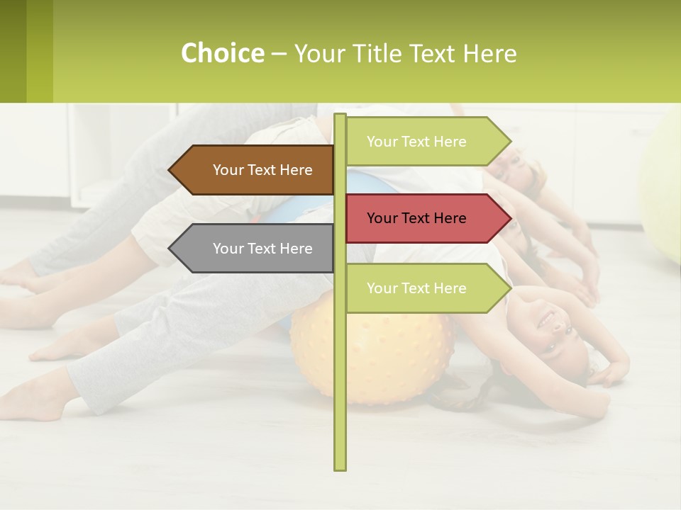A Group Of People Laying On Top Of A Yellow Ball PowerPoint Template