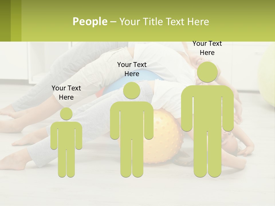 A Group Of People Laying On Top Of A Yellow Ball PowerPoint Template