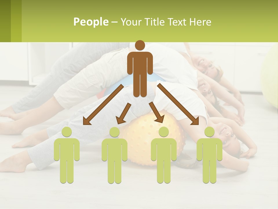 A Group Of People Laying On Top Of A Yellow Ball PowerPoint Template
