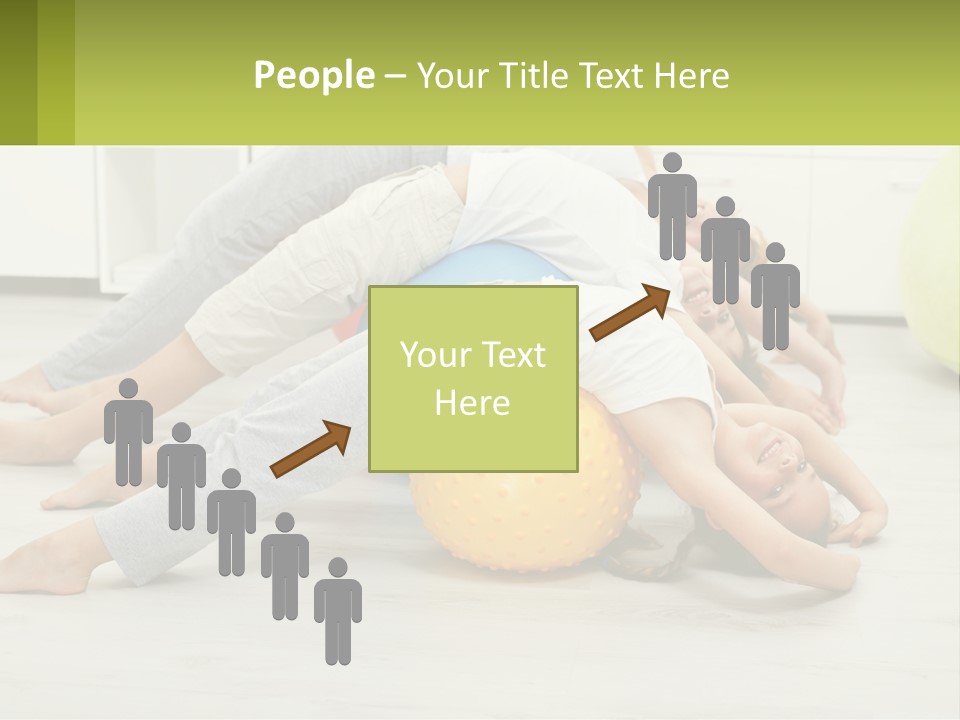 A Group Of People Laying On Top Of A Yellow Ball PowerPoint Template