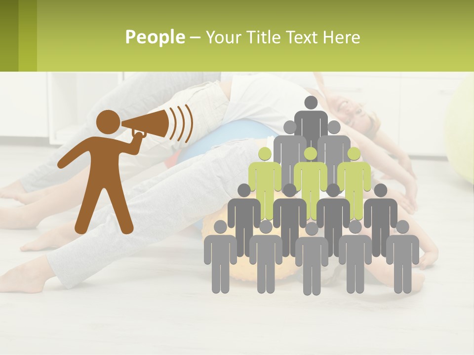 A Group Of People Laying On Top Of A Yellow Ball PowerPoint Template