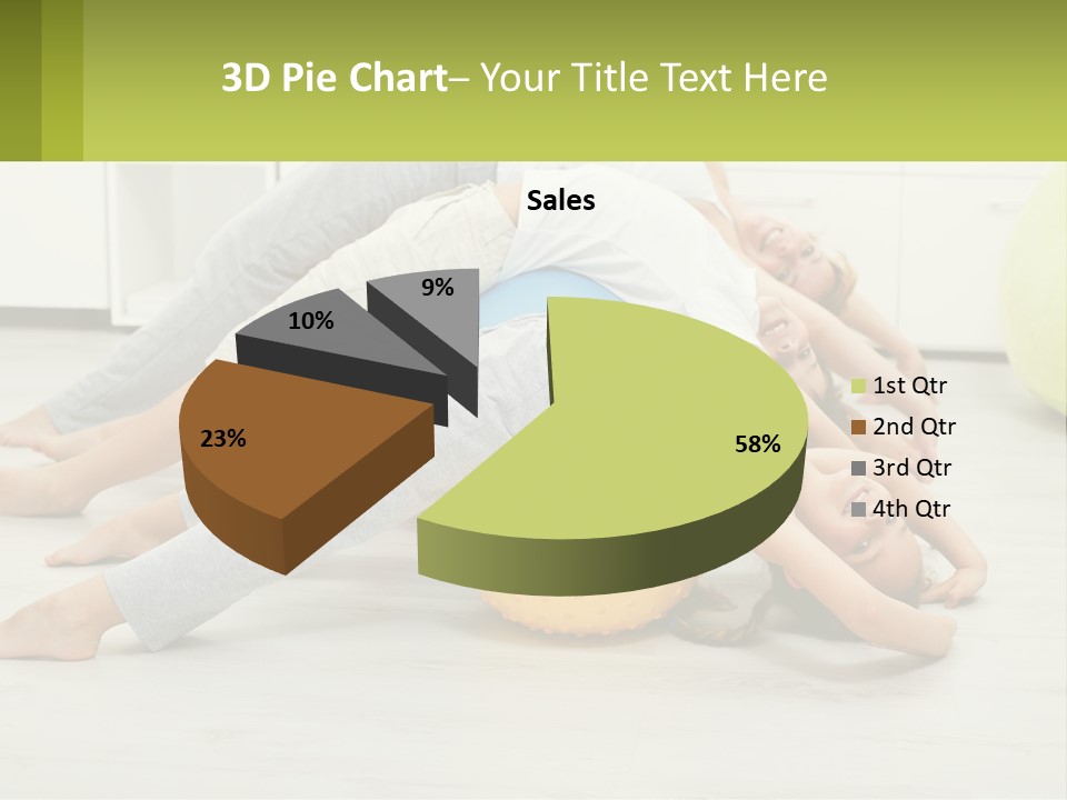 A Group Of People Laying On Top Of A Yellow Ball PowerPoint Template
